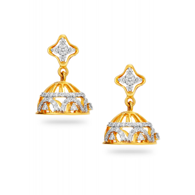 Magical Blossom Diamond Jhumka Earring