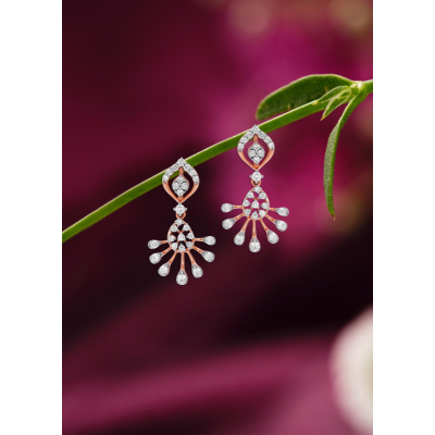 Sunflower Radiance Diamond Hanging Earring