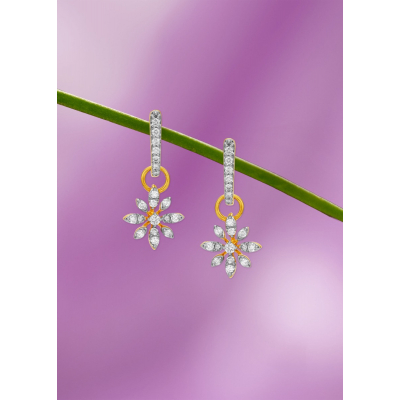 Petal Drop Diamond Hanging Earring