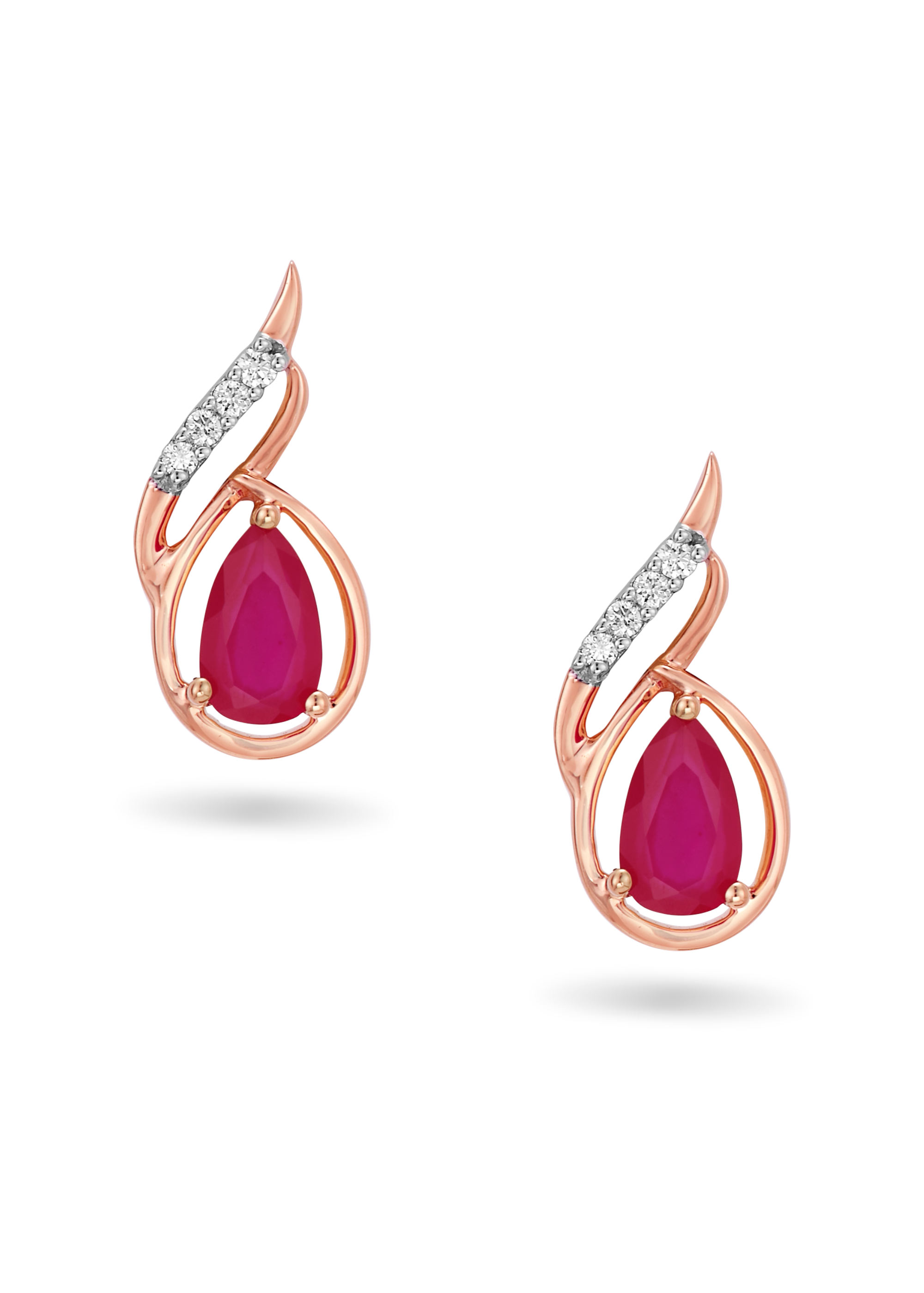 Bird's Wing Diamond Stud Earring