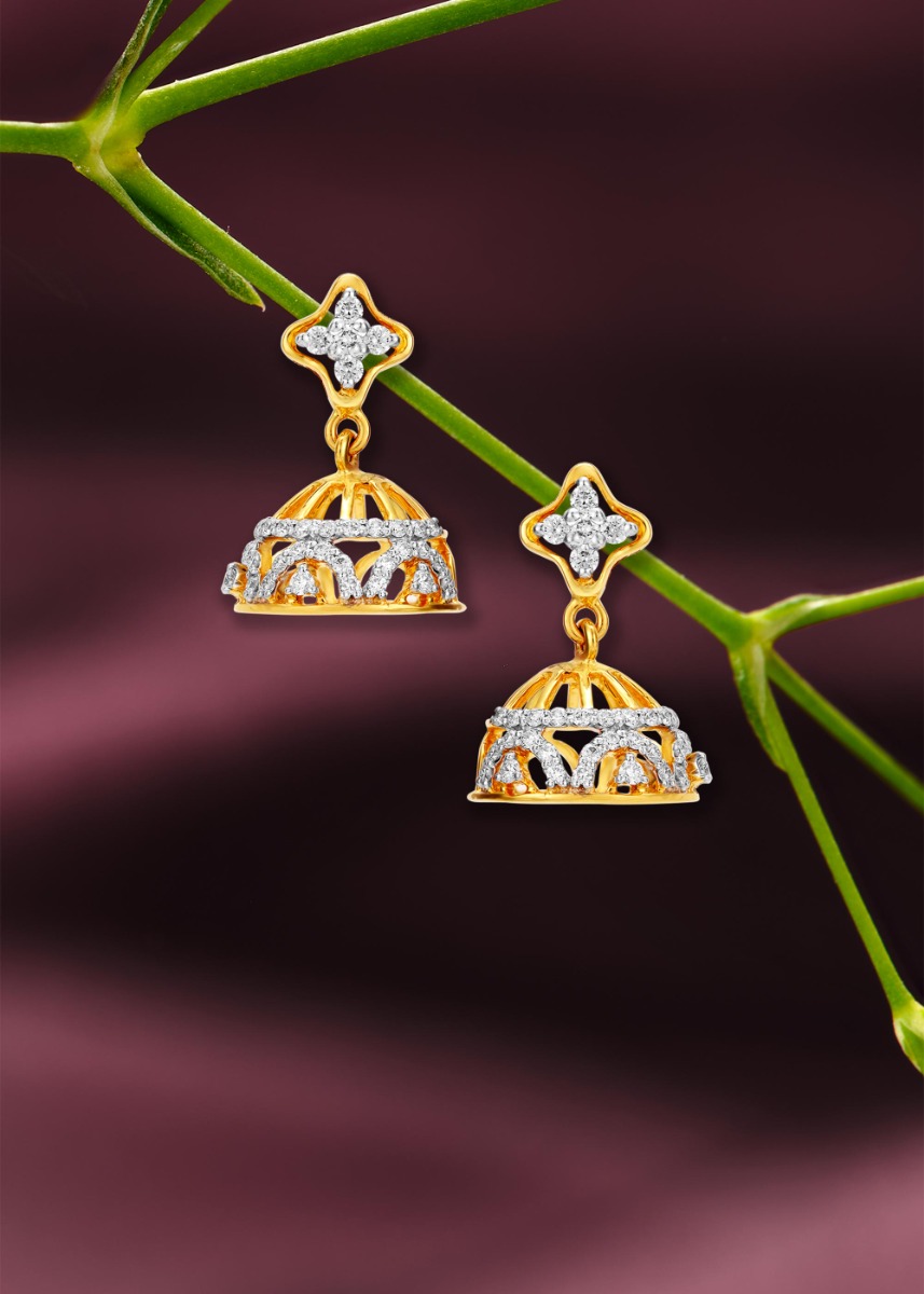 Magical Blossom Diamond Jhumka Earring