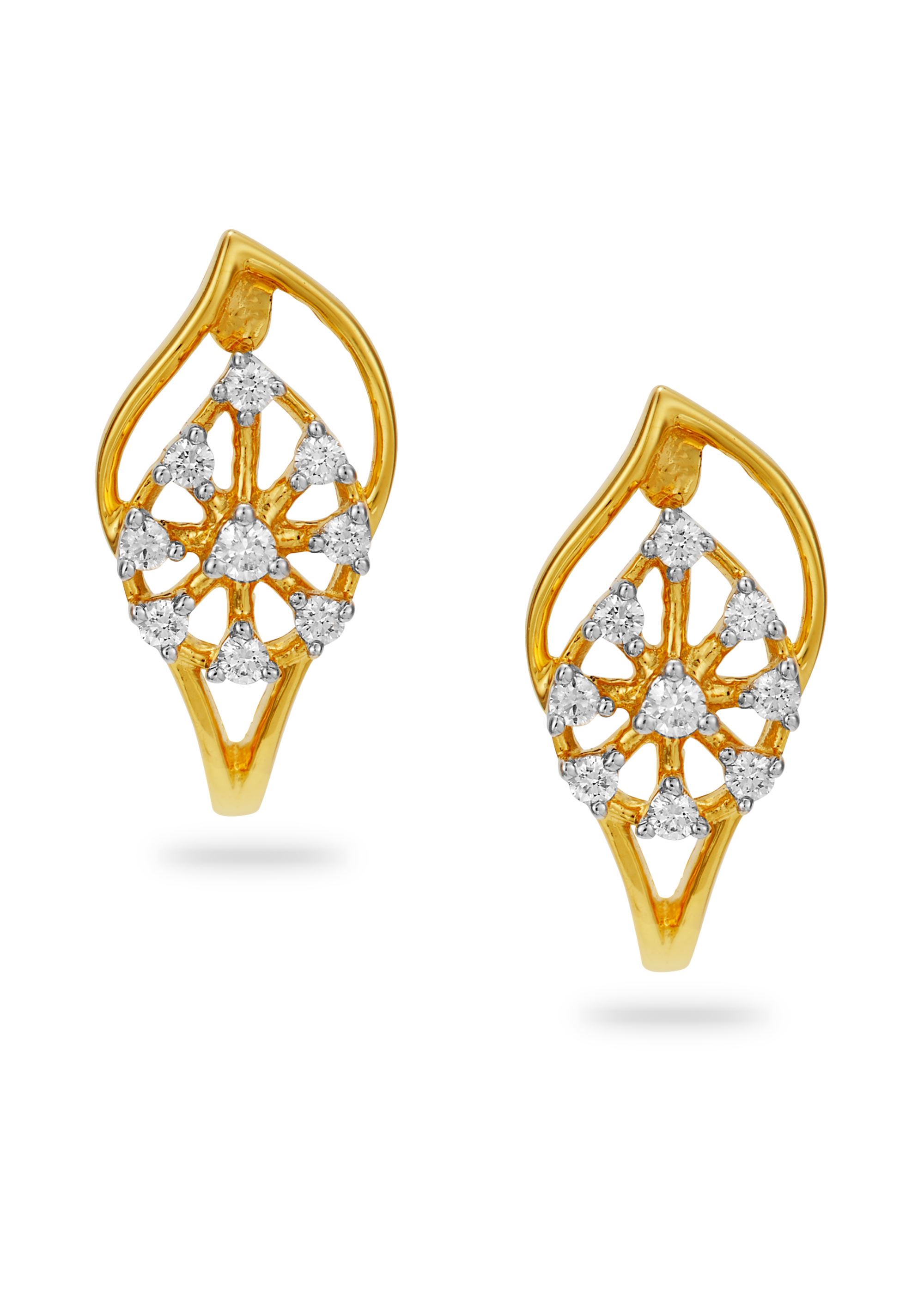Leafy Diamond Stud Earring