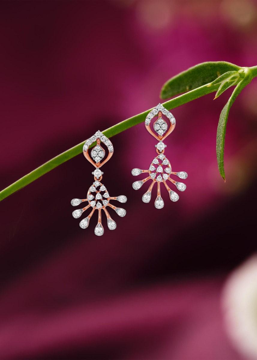 Sunflower Radiance Diamond Hanging Earring