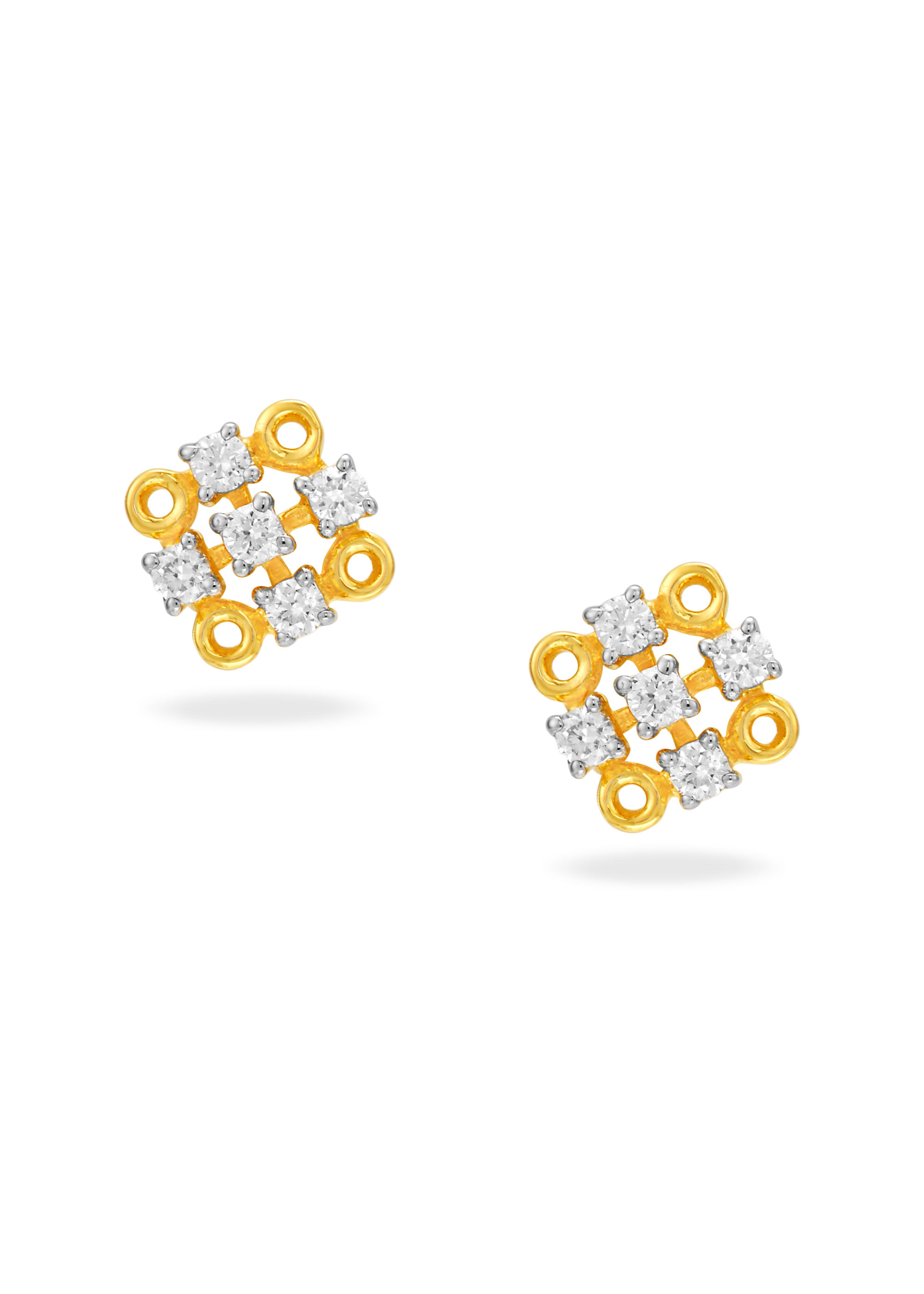 Modern Floral Diamond Stud Earring
