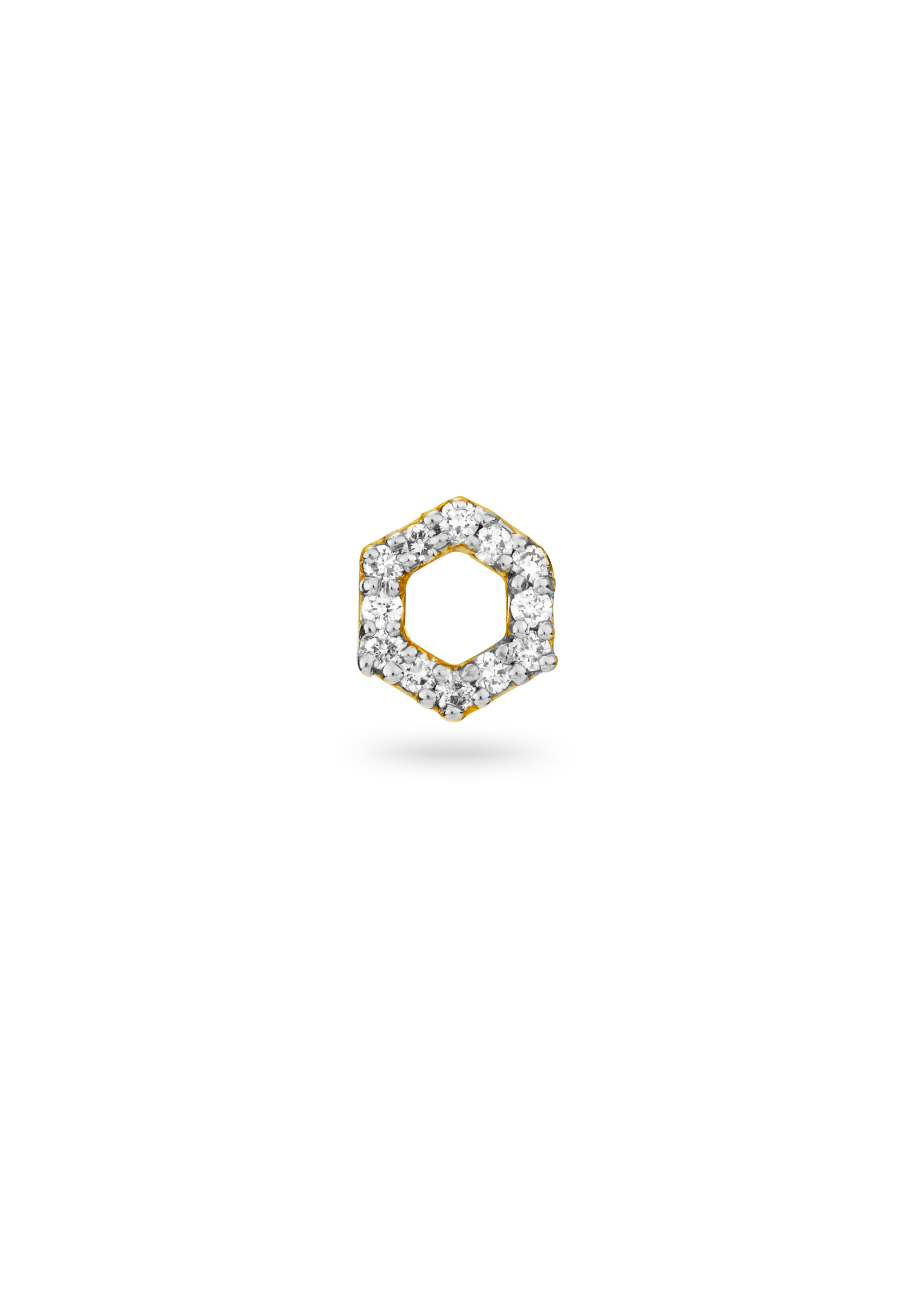Hexagonal Sparkle Diamond Nose Pin