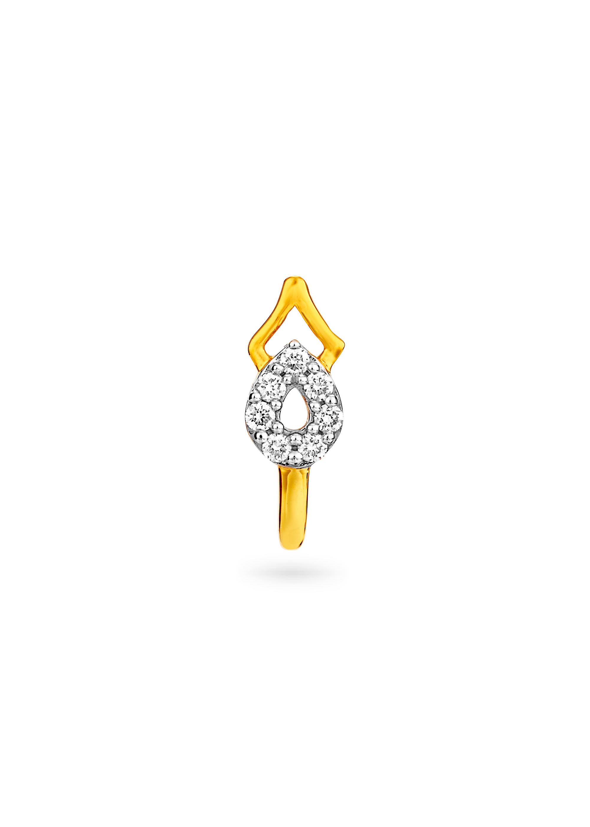 Teardrop Motif Diamond Nose Pin